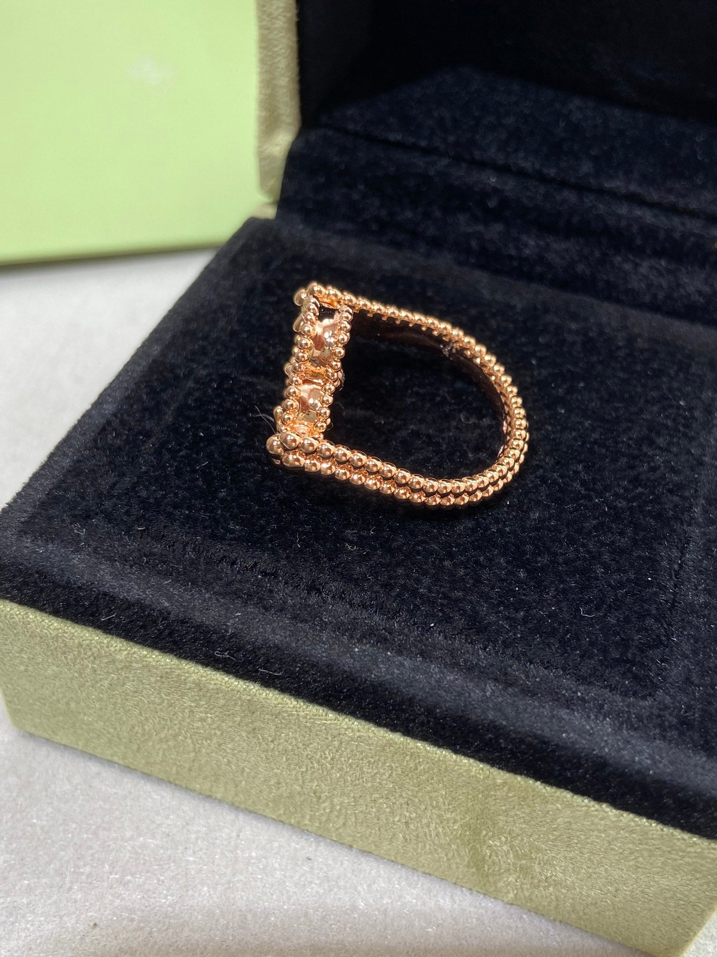 [Revel Jewelry]CLOVER RIVERSIBLE ROSE GOLD RING