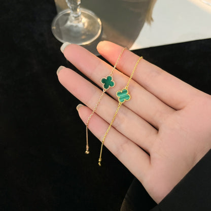[Revel Jewelry]クローバー ブレスレット マラカイト 1モチーフ