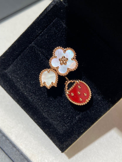 [Revel Jewelry]LUCKY 3 MOTIF ROSE GOLD RING