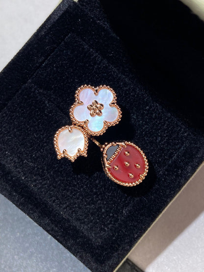 [Revel Jewelry]LUCKY 3 MOTIF ROSE GOLD RING