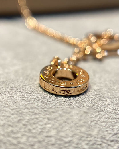 [Revel]DREAM MALACHIT DIAMANT PAVÉ ROSÉGOLD HALSKETTE