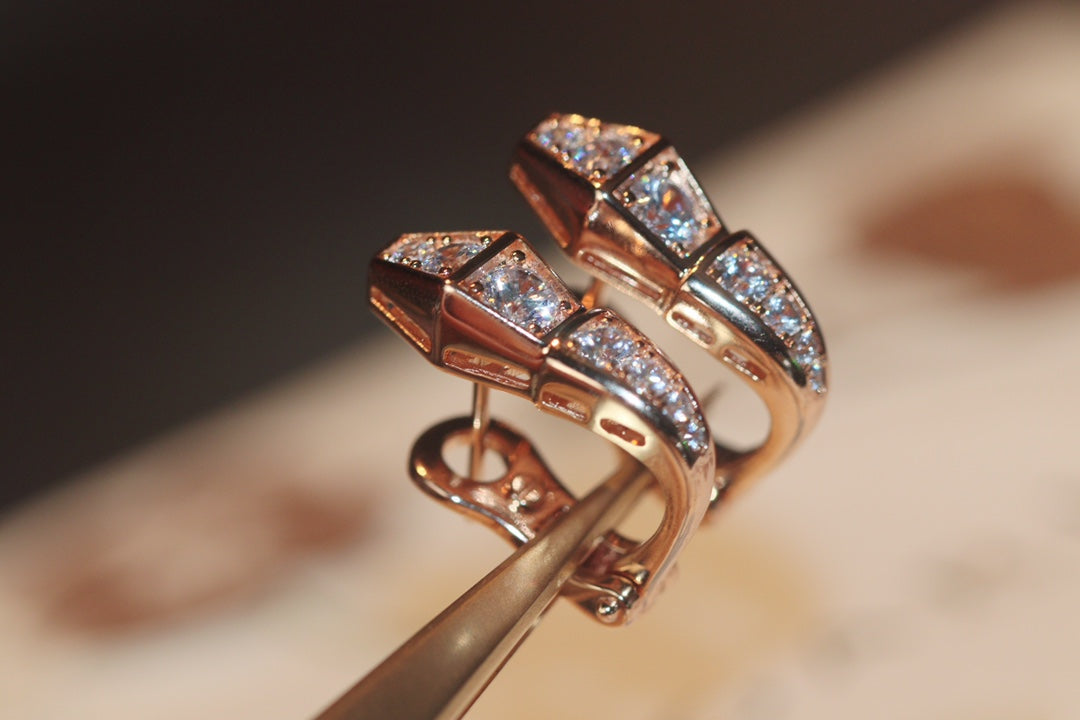 [Revel]セルパン ピンクゴールド ダイヤモンド ピアス