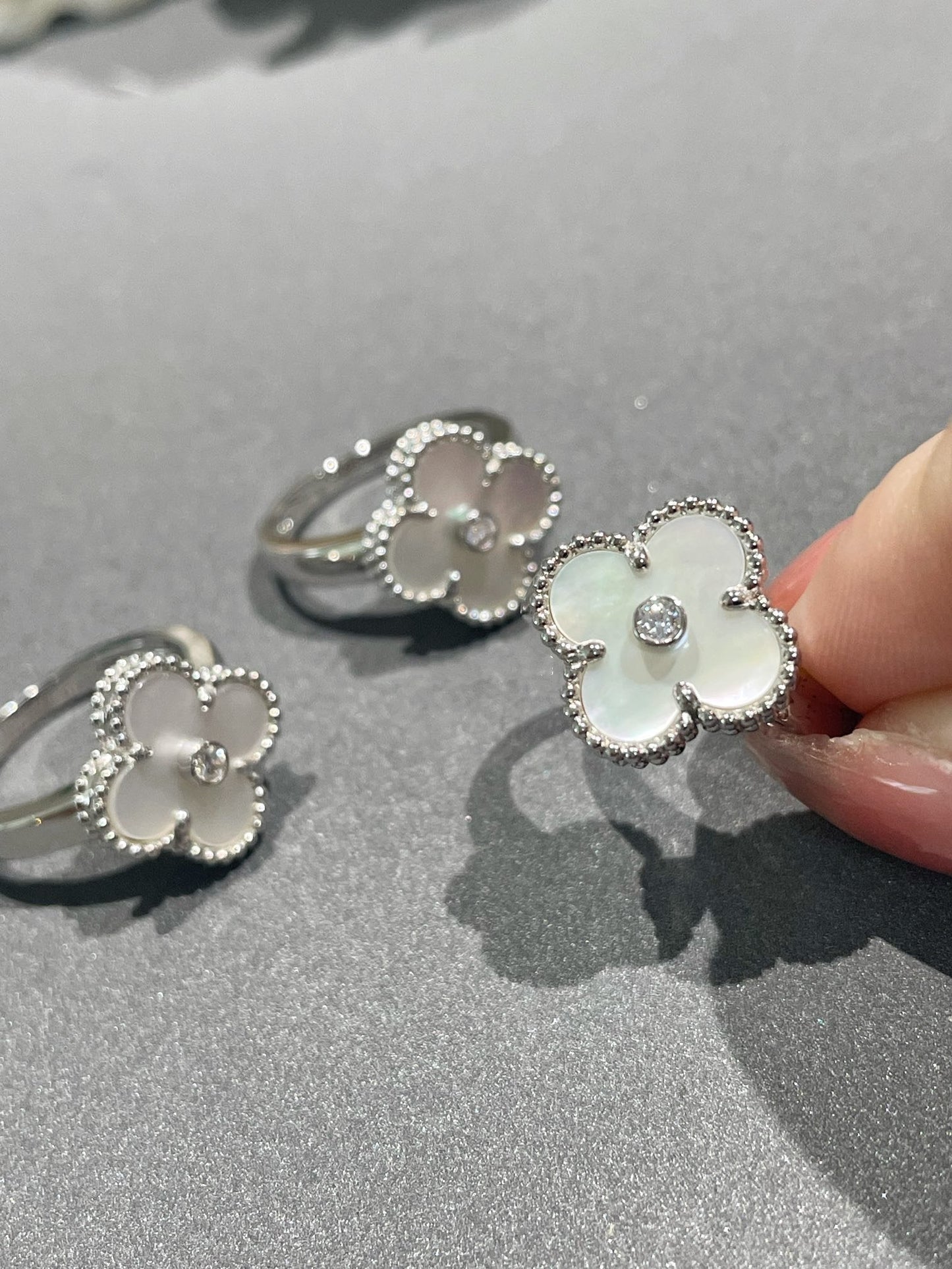 [Revel Jewelry]CLOVER SILVER MOP DIAMOND RING