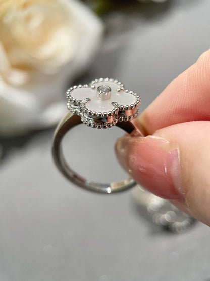 [Revel Jewelry]CLOVER SILVER MOP DIAMOND RING