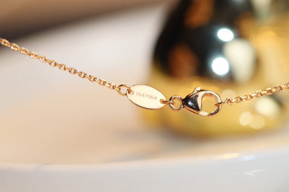 [Revel Jewelry]JEUX MALACHIT 1 DIAMANT ROSÉGOLD HALSKEТTE