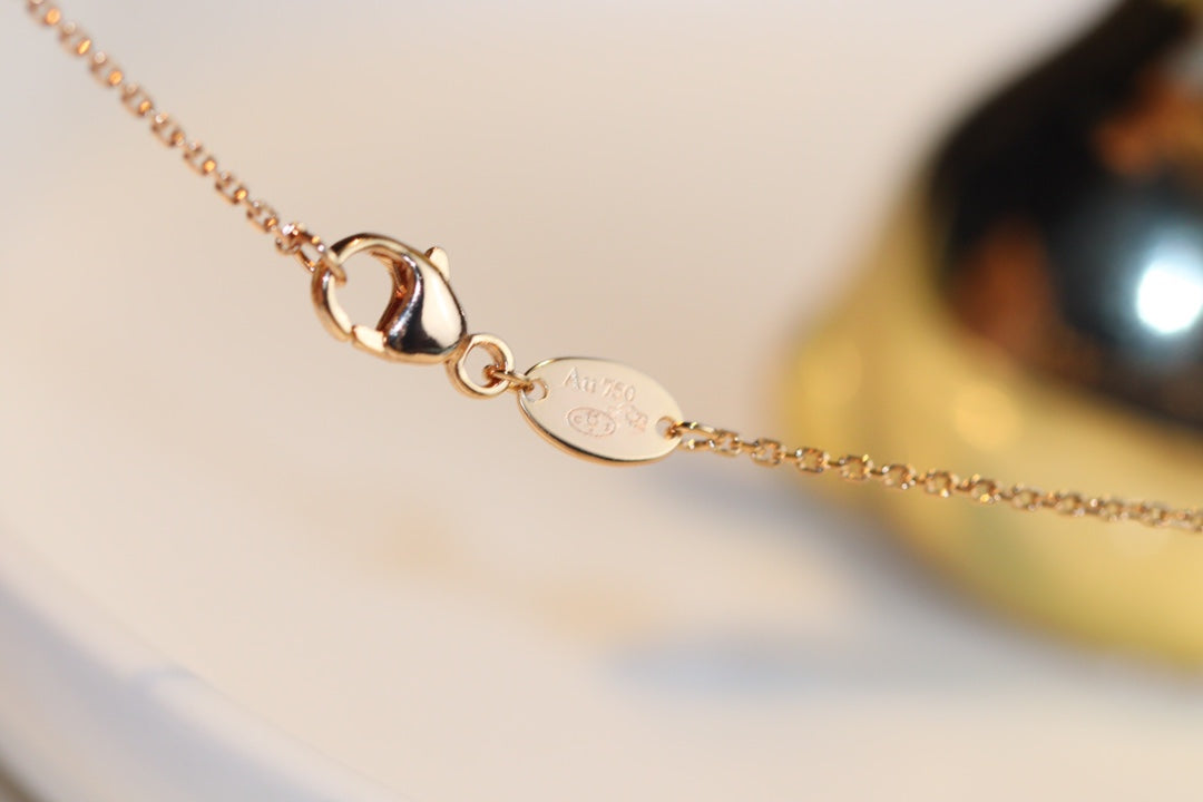 [Revel Jewelry]JEUX MALACHIT 1 DIAMANT ROSÉGOLD HALSKEТTE