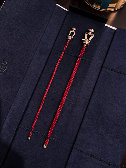 [Revel Jewelry]FORCE 10 HALF DIAMOND PINK GOLD RED CORDERI LARGE AND MEDIUM MODEL