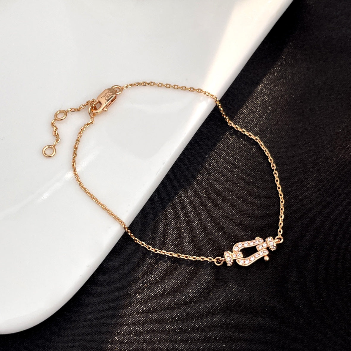 [Revel Jewelry]FORCE 10 FULL DIAMOND BUCKLE CHAIN LINK MINI MODEL