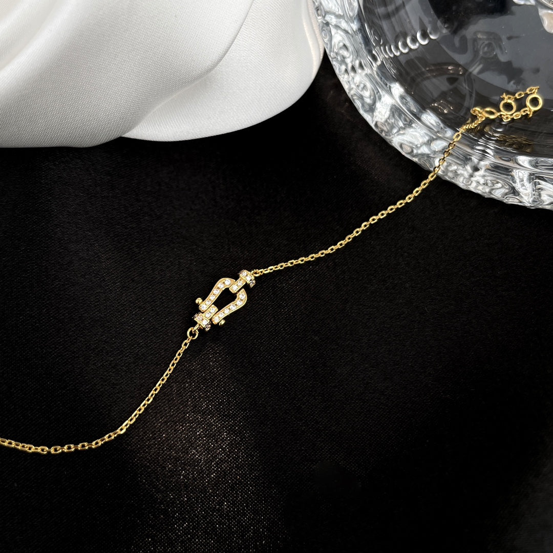 [Revel Jewelry]FORCE 10 FULL DIAMOND BUCKLE CHAIN LINK MINI MODEL