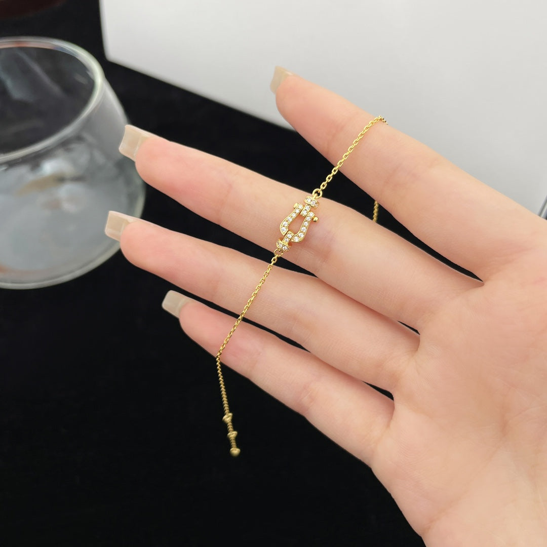 [Revel Jewelry]FORCE 10 FULL DIAMOND BUCKLE CHAIN LINK MINI MODEL