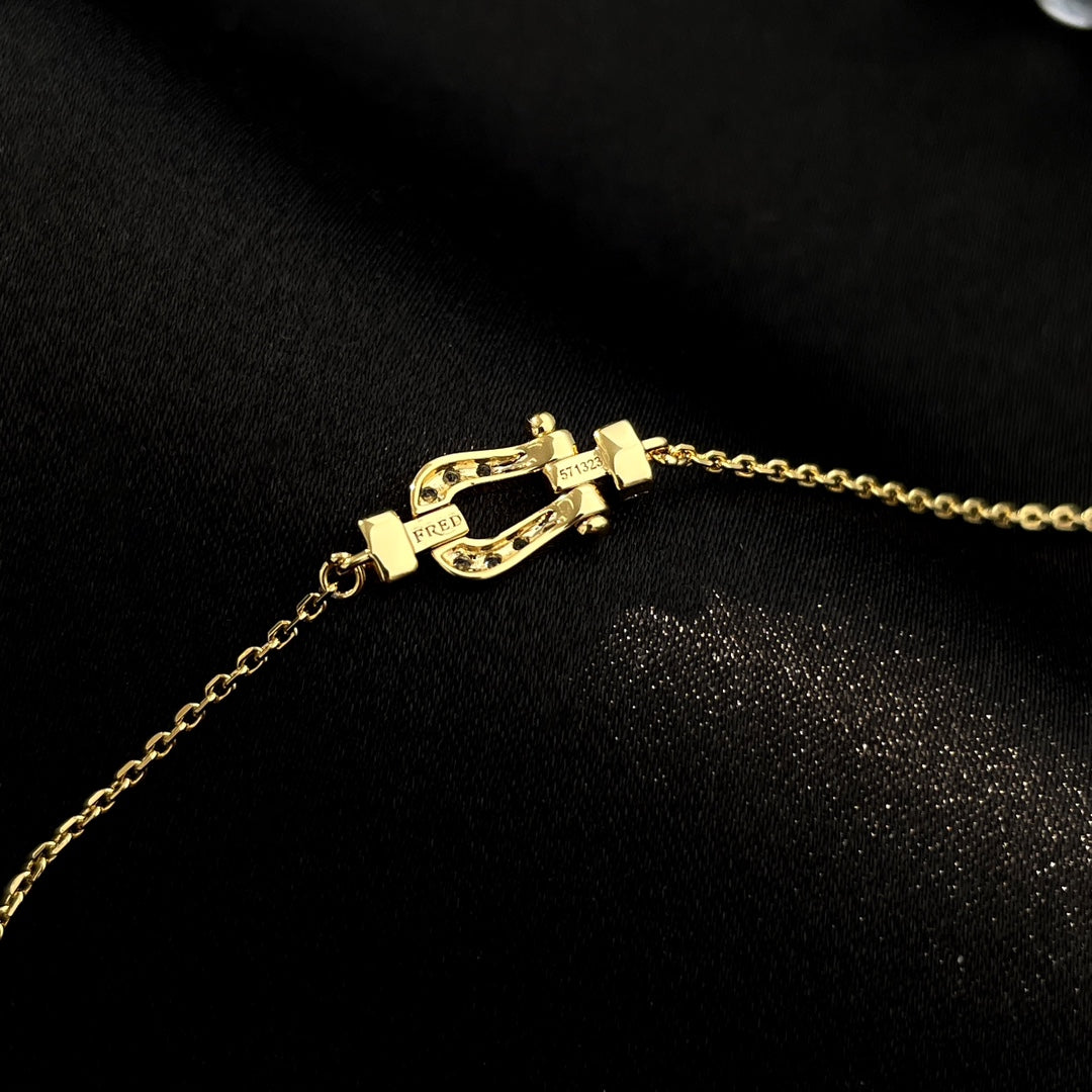 [Revel Jewelry]FORCE 10 FULL DIAMOND BUCKLE CHAIN LINK MINI MODEL