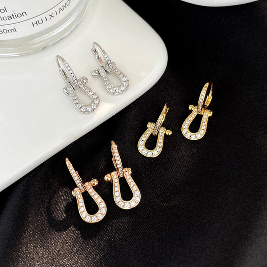 [Revel Jewelry]FORCE 10 FULL DIAMOND DROP EARRINGS MEDIUM MODEL