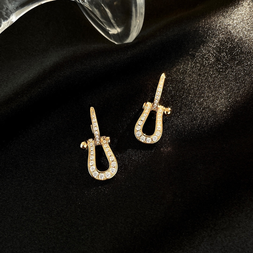 [Revel Jewelry]FORCE 10 FULL DIAMOND DROP EARRINGS MEDIUM MODEL