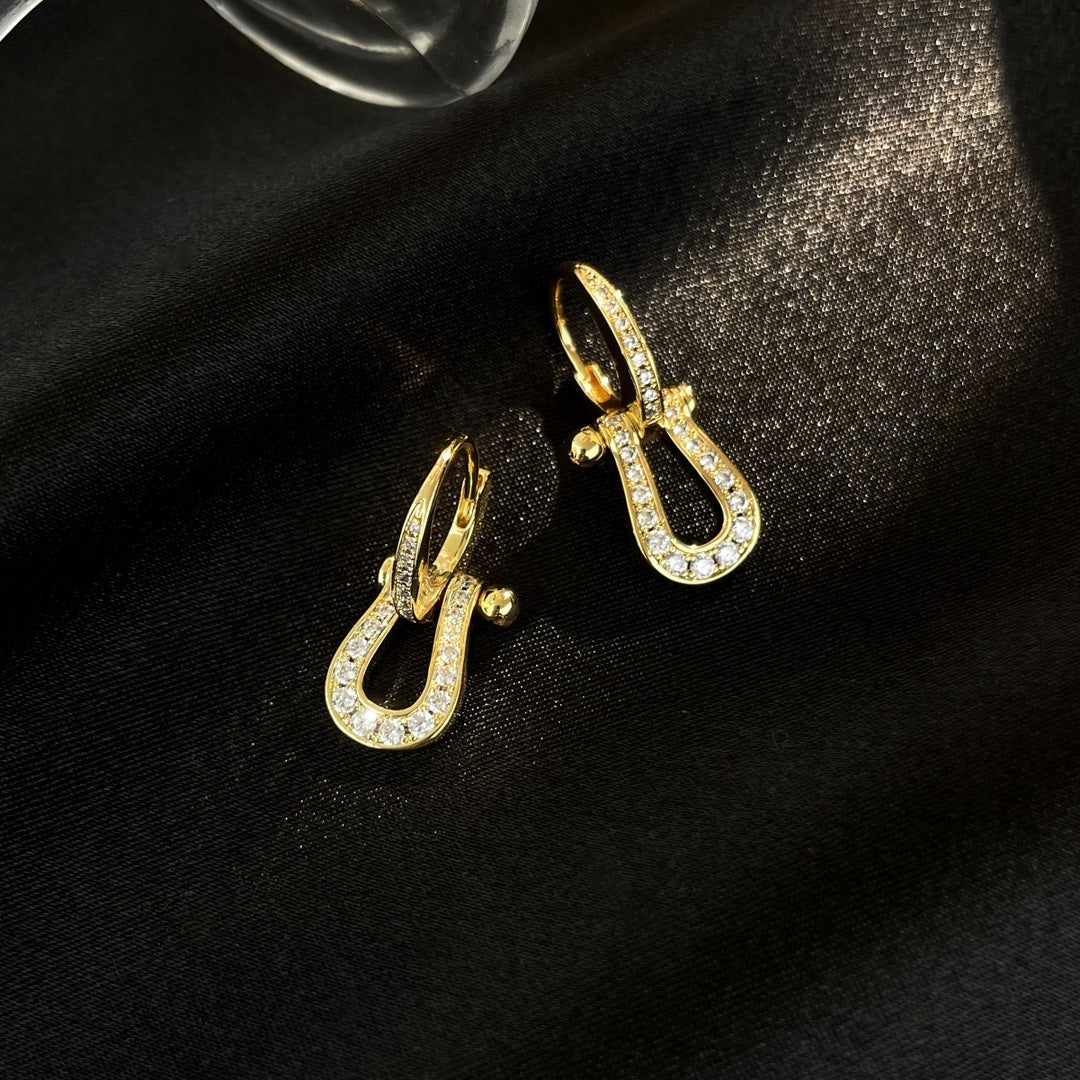 [Revel Jewelry]FORCE 10 FULL DIAMOND DROP EARRINGS MEDIUM MODEL