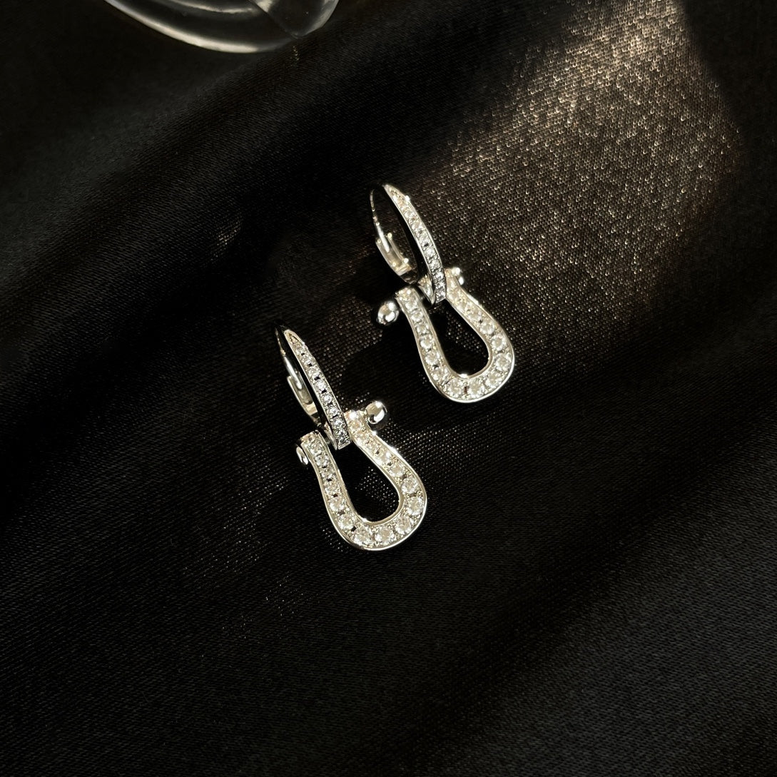 [Revel Jewelry]FORCE 10 FULL DIAMOND DROP EARRINGS MEDIUM MODEL