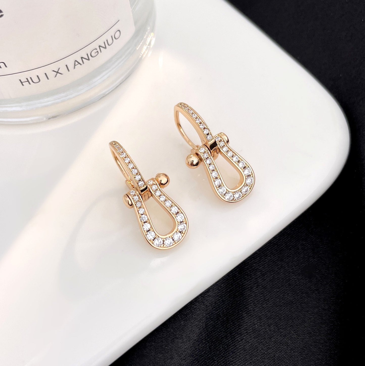 [Revel Jewelry]FORCE 10 FULL DIAMOND DROP EARRINGS MEDIUM MODEL