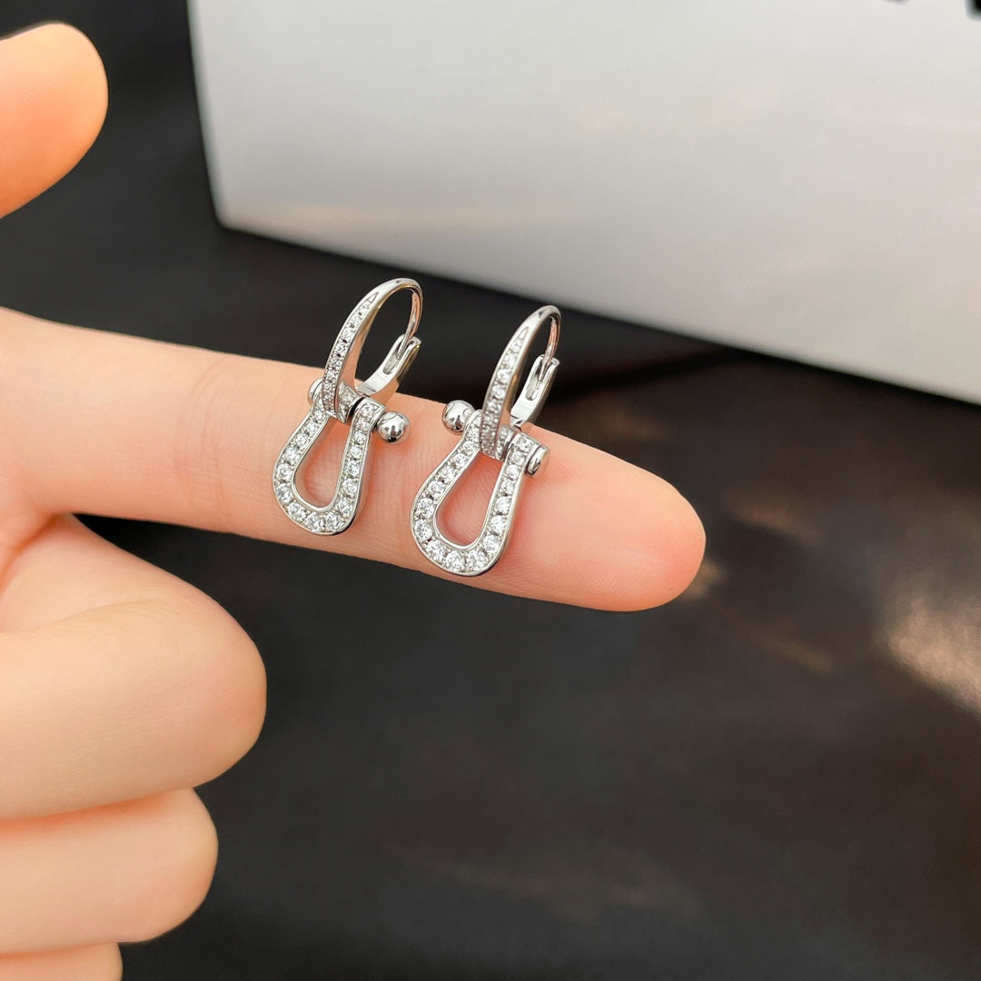 [Revel Jewelry]FORCE 10 FULL DIAMOND DROP EARRINGS MEDIUM MODEL