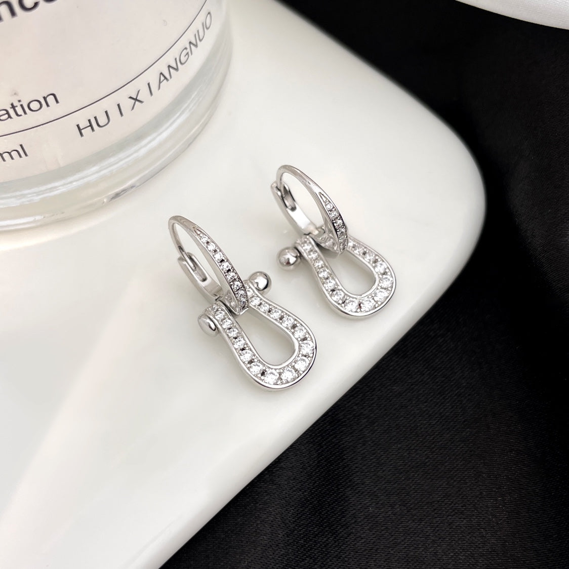 [Revel Jewelry]FORCE 10 FULL DIAMOND DROP EARRINGS MEDIUM MODEL