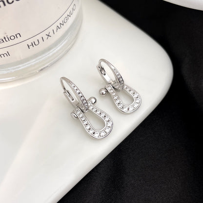 [Revel Jewelry]FORCE 10 FULL DIAMOND DROP EARRINGS MEDIUM MODEL