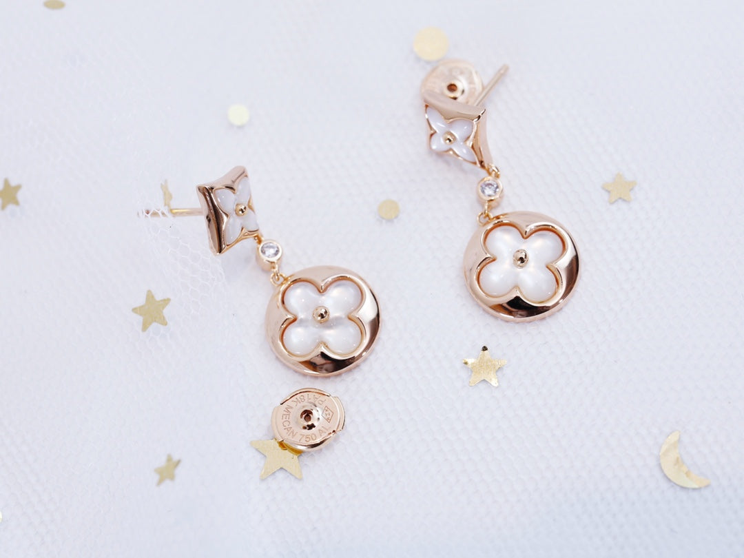 [Revel Jewelry]STAR AND SUN PINK GOLD MOP DROP EARRINGS