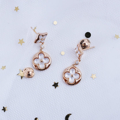 [Revel Jewelry]STAR AND SUN PINK GOLD MOP DROP EARRINGS