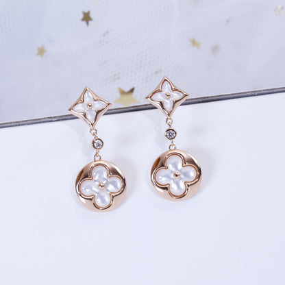 [Revel Jewelry]STAR AND SUN PINK GOLD MOP DROP EARRINGS