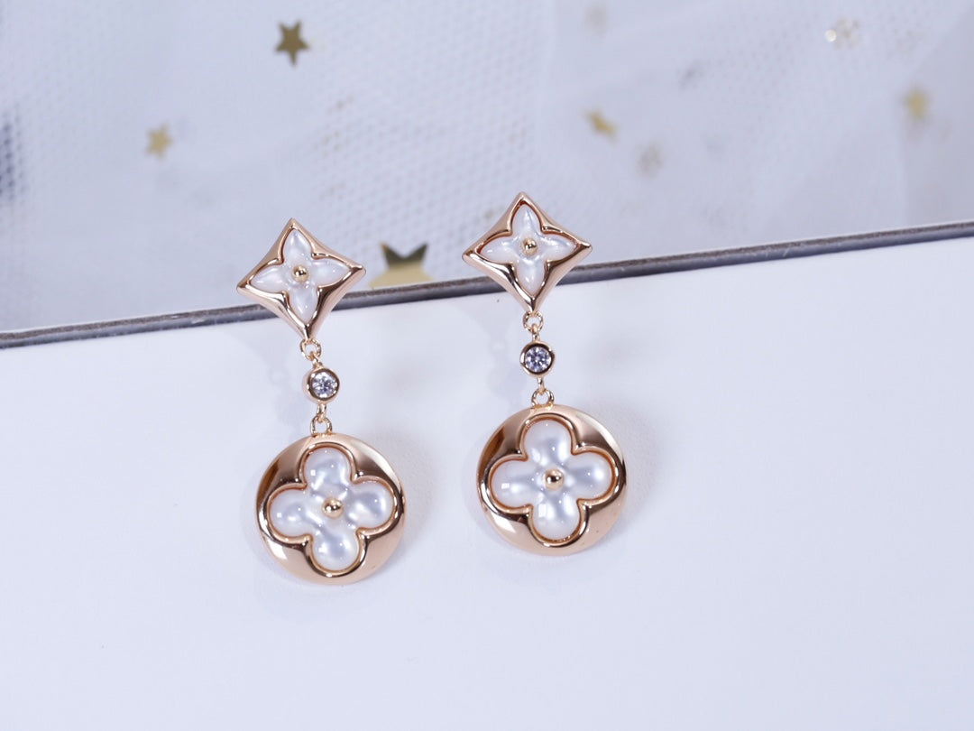 [Revel Jewelry]STAR AND SUN PINK GOLD MOP DROP EARRINGS