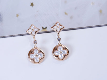 [Revel Jewelry]STAR AND SUN PINK GOLD MOP DROP EARRINGS