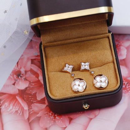 [Revel Jewelry]STAR AND SUN PINK GOLD MOP DROP EARRINGS