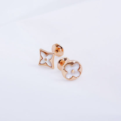 [Revel Jewelry]STAR AND SUN PINK GOLD MOP STUD EARRINGS