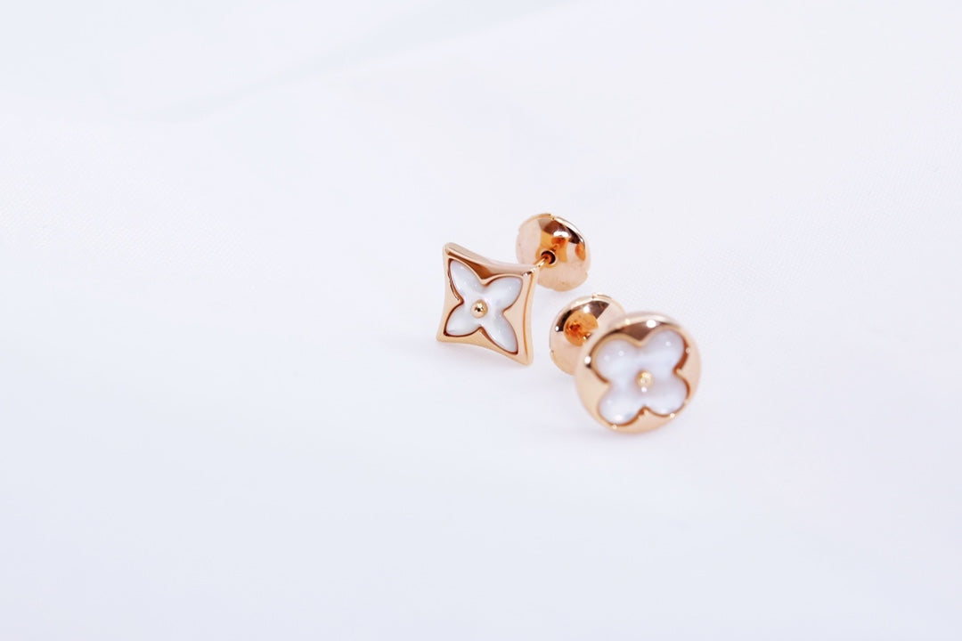 [Revel Jewelry]STAR AND SUN PINK GOLD MOP STUD EARRINGS