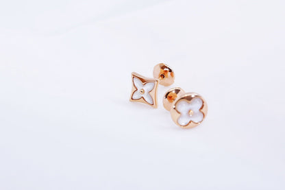 [Revel Jewelry]STAR AND SUN PINK GOLD MOP STUD EARRINGS