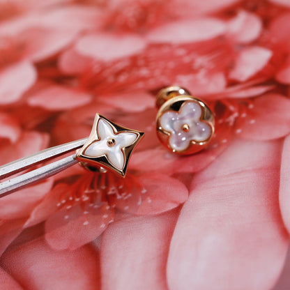[Revel Jewelry]STAR AND SUN PINK GOLD MOP STUD EARRINGS