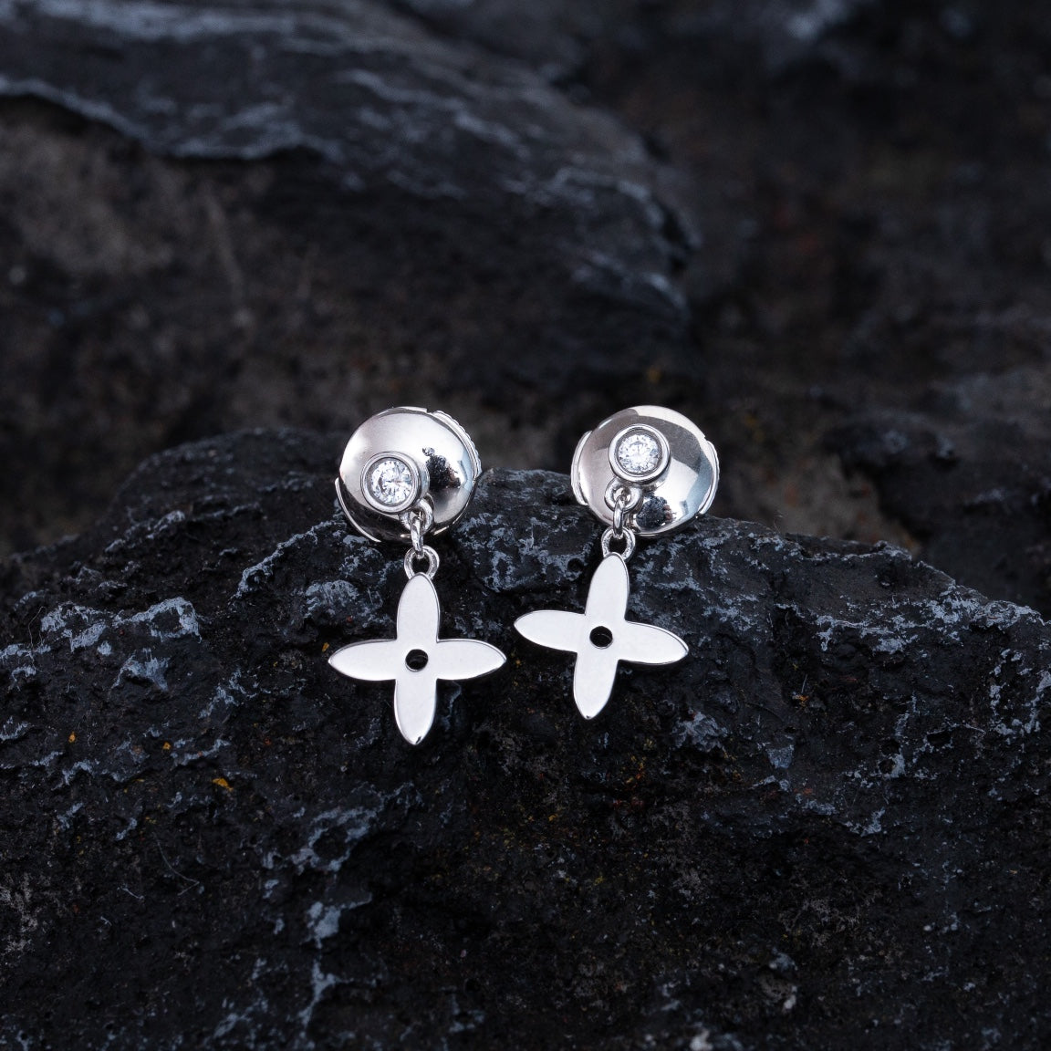 [Revel Jewelry]VIDYLLE SILVER DIAMOND MINI DROP EARRINGS