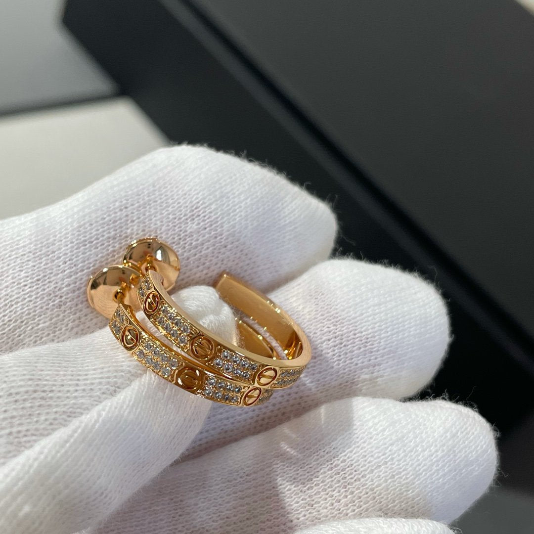 [Revel Jewelry]LOVE DIAMOND ROSÉGOLD CREOLEN