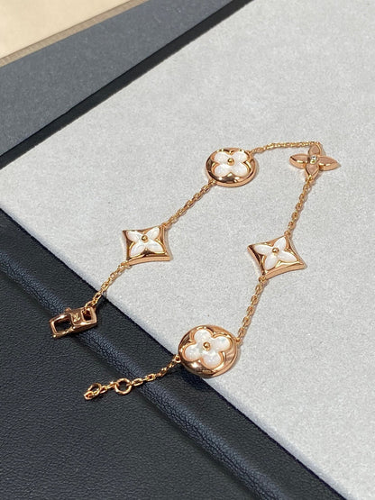 [Revel Jewelry]STAR AND SUN 5 MOTIF MOP PINK GOLD BRACELET