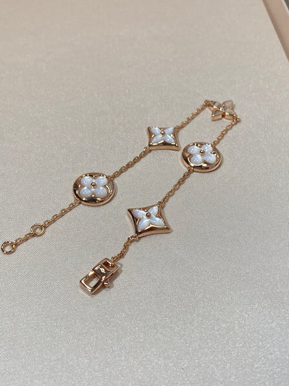 [Revel Jewelry]STAR AND SUN 5 MOTIF MOP PINK GOLD BRACELET