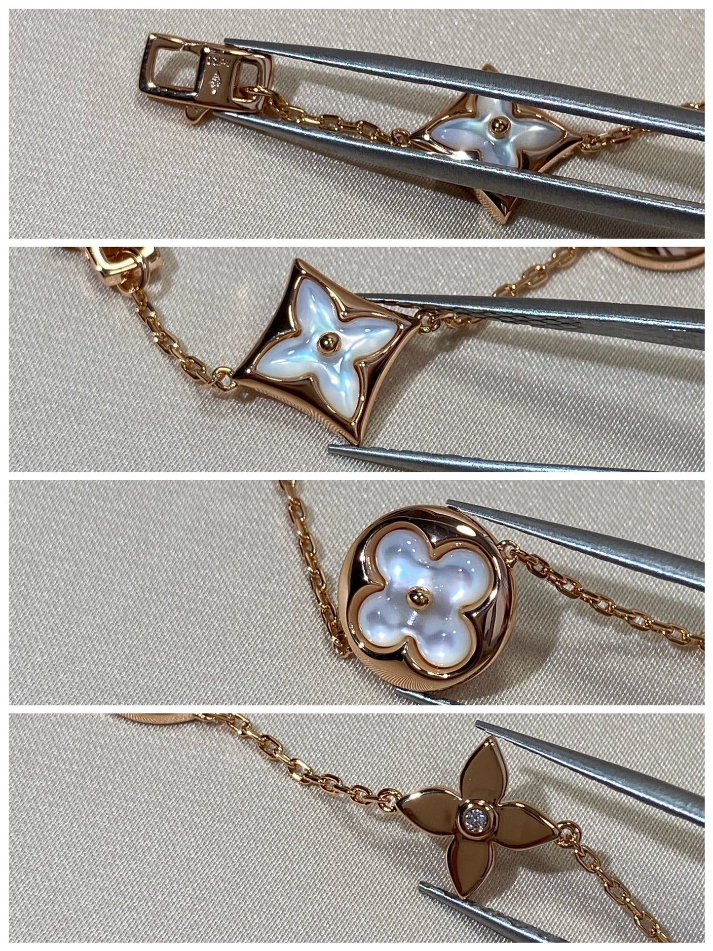 [Revel Jewelry]STAR AND SUN 5 MOTIF MOP PINK GOLD BRACELET