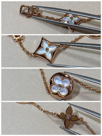 [Revel Jewelry]STAR AND SUN 5 MOTIF MOP PINK GOLD BRACELET