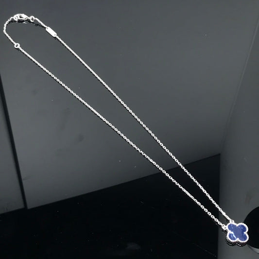 [Revel Jewelry]CLOVER PIETERSITE SILVER LONG NECKLACE