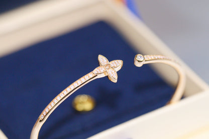 [Revel Jewelry]IDYLLE PINK GOLD OPEN BRACELET DIAMOND PAVED