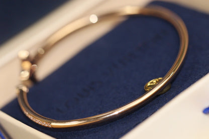 [Revel Jewelry]IDYLLE PINK GOLD OPEN BRACELET DIAMOND PAVED