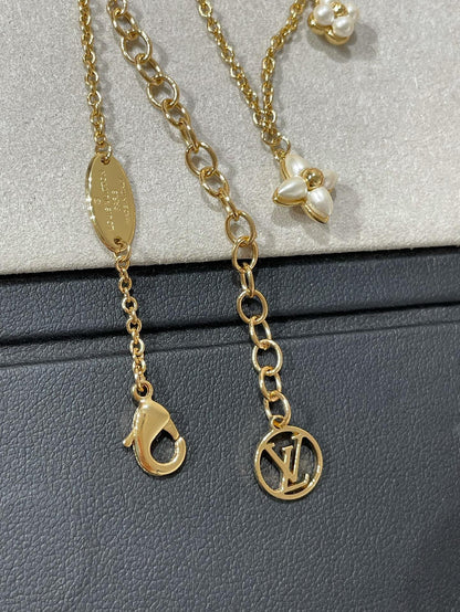 [Revel Jewelry]BLUMENGRAMM GOLD MOP ZWEIREIHIGE HALSKETTE