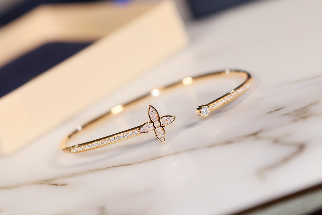 [Revel Jewelry]IDYLLE GOLD OPEN BRACELET DIAMOND PAVED
