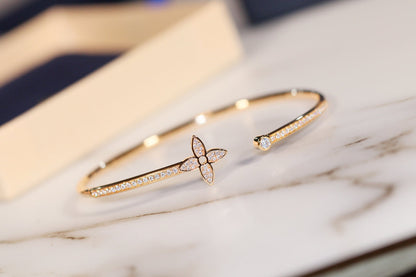 [Revel Jewelry]IDYLLE GOLD OPEN BRACELET DIAMOND PAVED