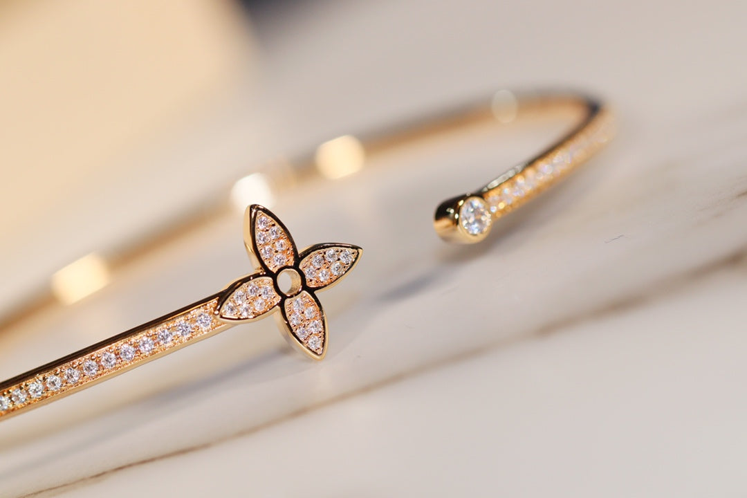 [Revel Jewelry]IDYLLE GOLD OPEN BRACELET DIAMOND PAVED