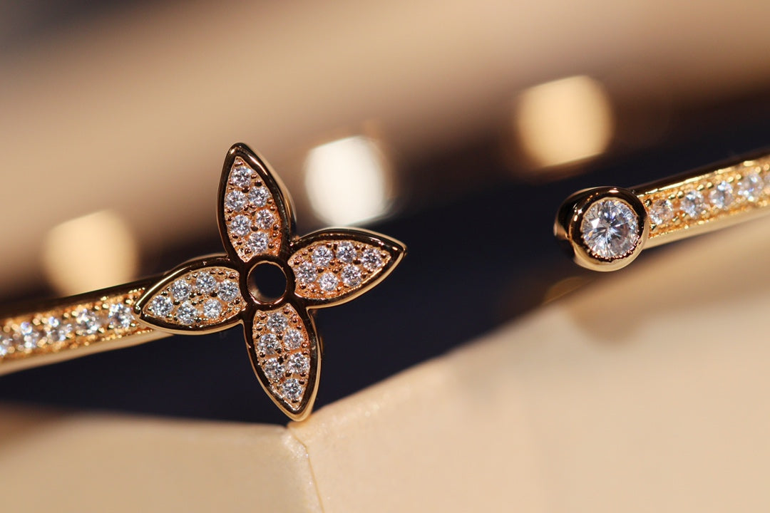 [Revel Jewelry]IDYLLE GOLD OPEN BRACELET DIAMOND PAVED