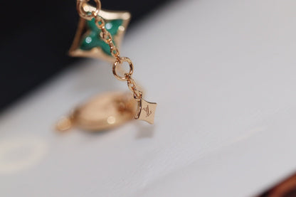 [Revel Jewelry]STAR AND SUN 4 MOTIF PINK GOLD MALACHITE BRACELET