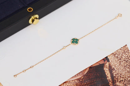 [Revel Jewelry]STAR AND SUN 4 MOTIF PINK GOLD MALACHITE BRACELET