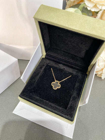 [Revel Jewelry]CLOVER ROCK CRYSTAL ROSE GOLD NECKLACE